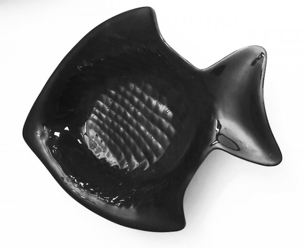 Servierschale "Fisch" schwarz 40x 32x 9 cm